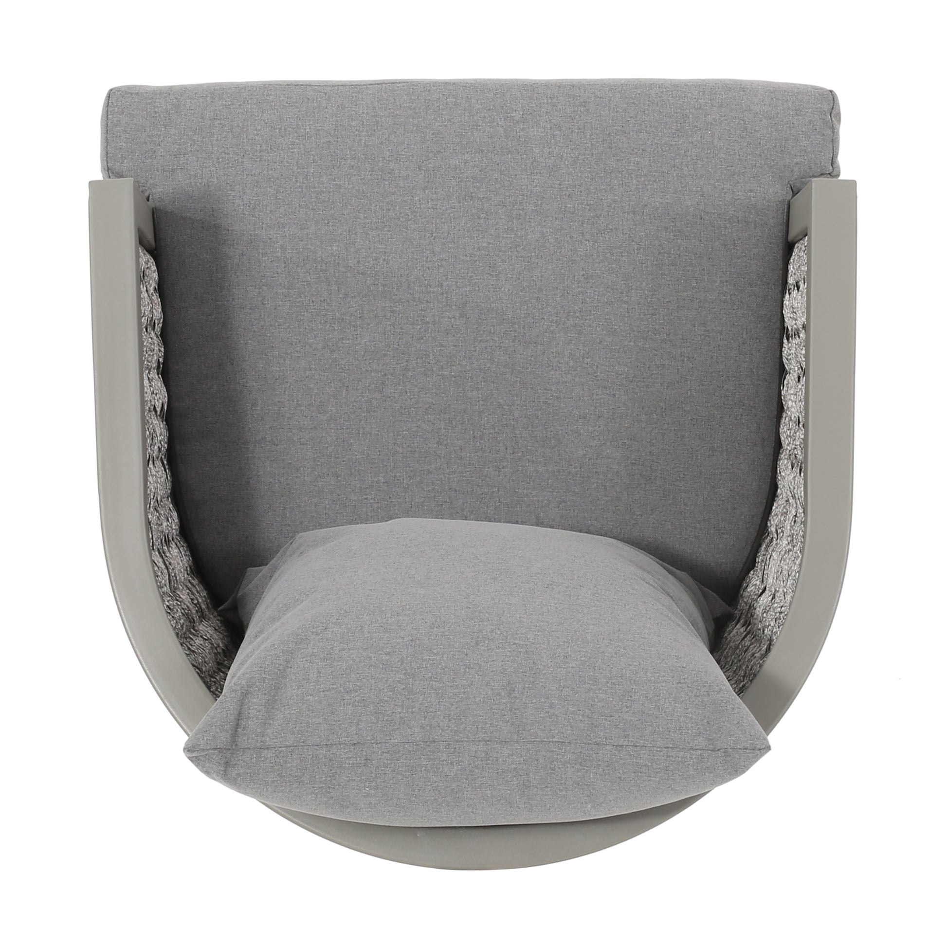 Pebble Chair Grey Pe Rattan Iron Waterproof Fabric