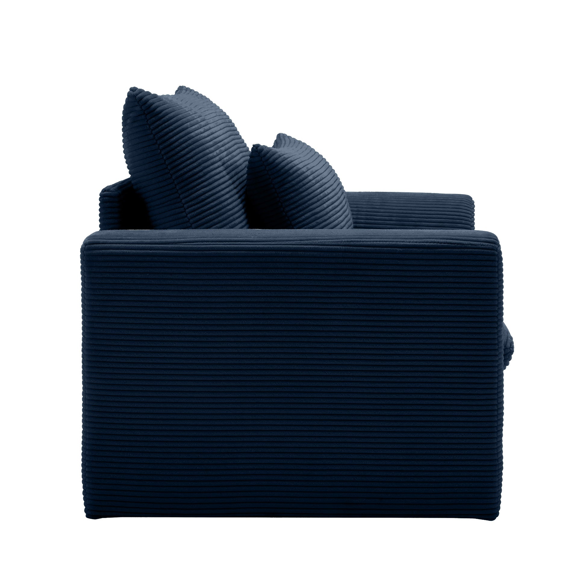 Blue Corduroy Deep Seat Single Sofa Accent Chair,Deep Seat Couch With Waist Pillow For Living Room Apartment Office Blue Corduroy 1 Seat