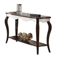 Walnut And White Sofa Table With Cabriole Leg -