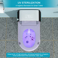 Smart Toilet With Bidet Built In, Auto Open & Close, Elongated Heated Seat, Foot Sensor Flush, Led Display, Warm Water Wash, Dryer, Night Light White Ceramic