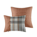 4 Piece Plaid Comforter Set Twin Multicolor Polyester