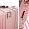 Luggage Sets 20 24 28 Inch Three Model Set, Stylish Suitcase With Aluminum Frame Password Lock, Suitable For Travel Suitcases And Suitcases Rose Gold Contemporary Aluminum,Pc