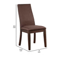 Upholstered Wooden Dining Side Chair, Brownset Of 2 Brown Wood Fabric