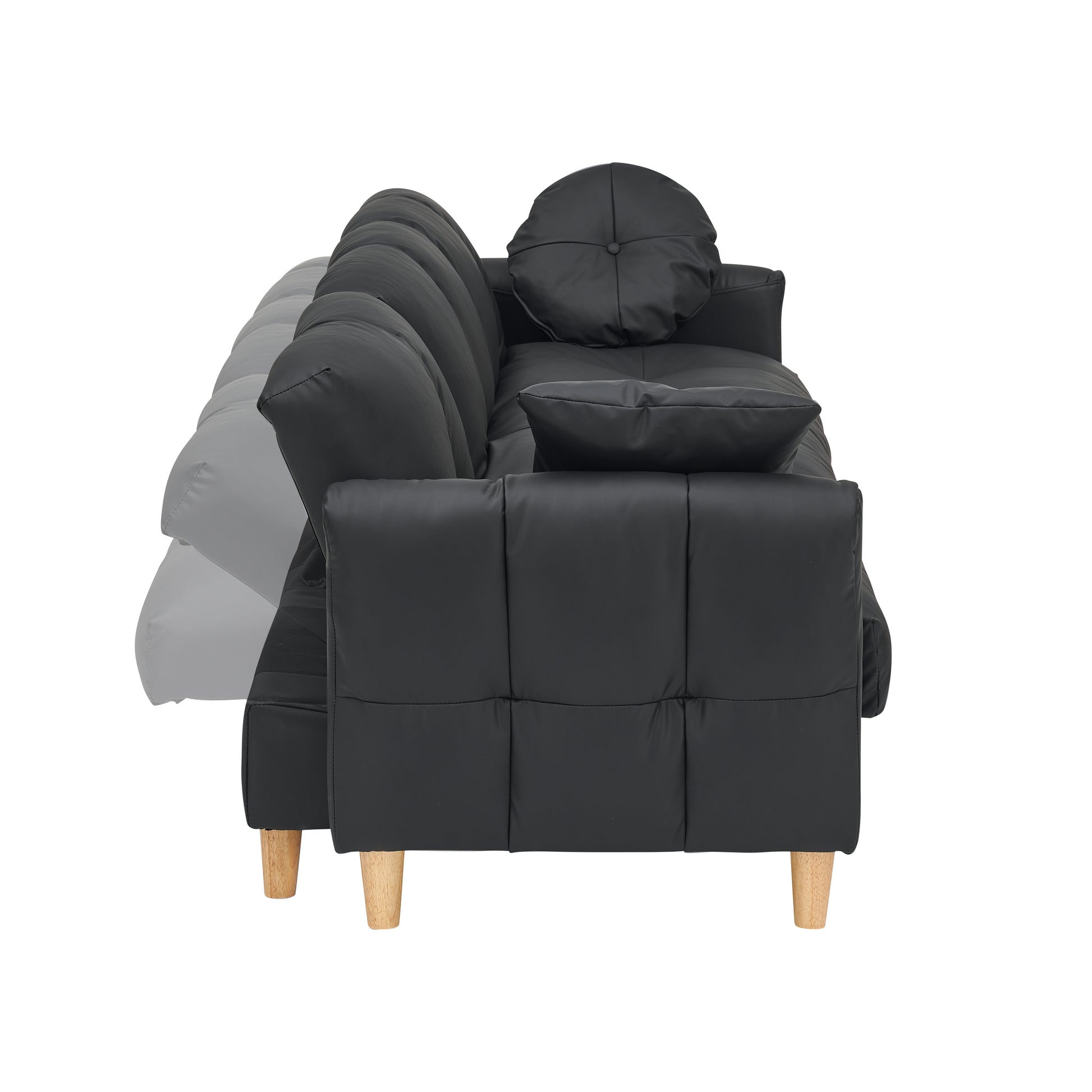 Black Technology Cloth Three Seat Sofa Lift Sofa Bed With Locker Sofa Sofa Bed Small Sofa Small Family Sofa Bed Black Tech Cloth 3 Seat