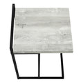 Accent Table, C Shaped, End, Side, Snack, Living Room, Bedroom, Grey Laminate, Black Metal, Contemporary, Modern Grey Particle Board