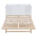 Queen Murphy Bed With Large Drawers,White Queen White Plywood