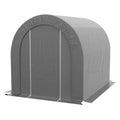 Outsunny 6' X 8' Garden Storage Tent, Heavy Duty Outdoor Shed, Waterproof Portable Shed Storage Shelter With Galvanized Metal Frame For Bike, Motorcycle, Garden Tools, Gray Dark Gray Metal