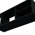 Tubac Tv Rack In Melamine With Open Storage, Black Black 39 Inches Or Less 39 Inches Or Less Modern Particle Board Melamine