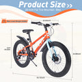 20 Inch Kids Bicyclesfat Tire Mountain Bike For Boys And Girls Age 5 Years ,Dual Disc Brake,Shimano 7 Speed ,Kids Beach And Snow Bicycle Orange Garden & Outdoor Steel