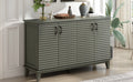 Sideboard With 4 Door Large Storage Buffet With Adjustable Shelves And Metal Handles For Kitchen, Living Room, Dining Room Antique Gray Antique Gray Solid Wood Mdf