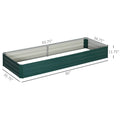 Outsunny Galvanized Raised Garden Bed, 8' X 3' X 1' Metal Planter Box, For Growing Vegetables, Flowers, Herbs, Succulents, Green Green Steel