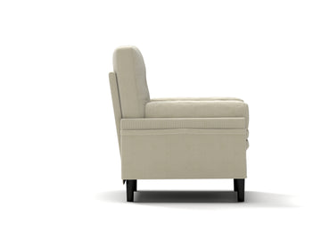 Ivory Sofa Chair With Recline Fuction Ivory Velvet Metal Primary Living Space Medium Soft Loose Back Pillow Top Arms Foam Fabric Metal 1 Seat