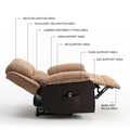 Brown Fabric Recliner Chair Backseat Brown Corduroy