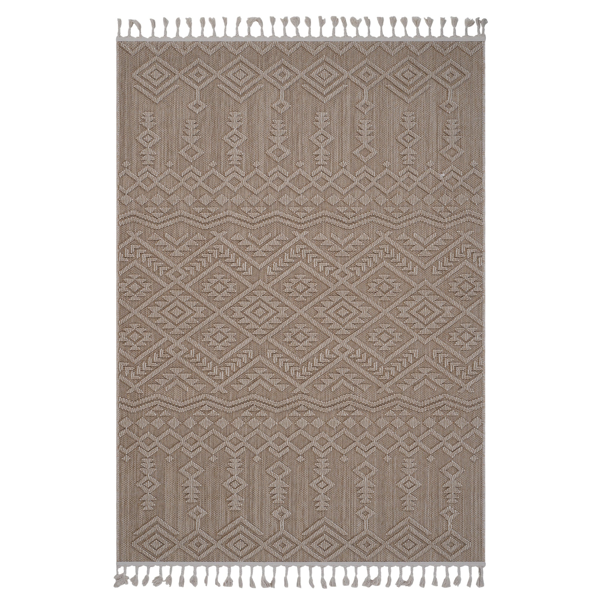 8X10 Natural Traditional Indoor Outdoor Area Rug Natural Polypropylene