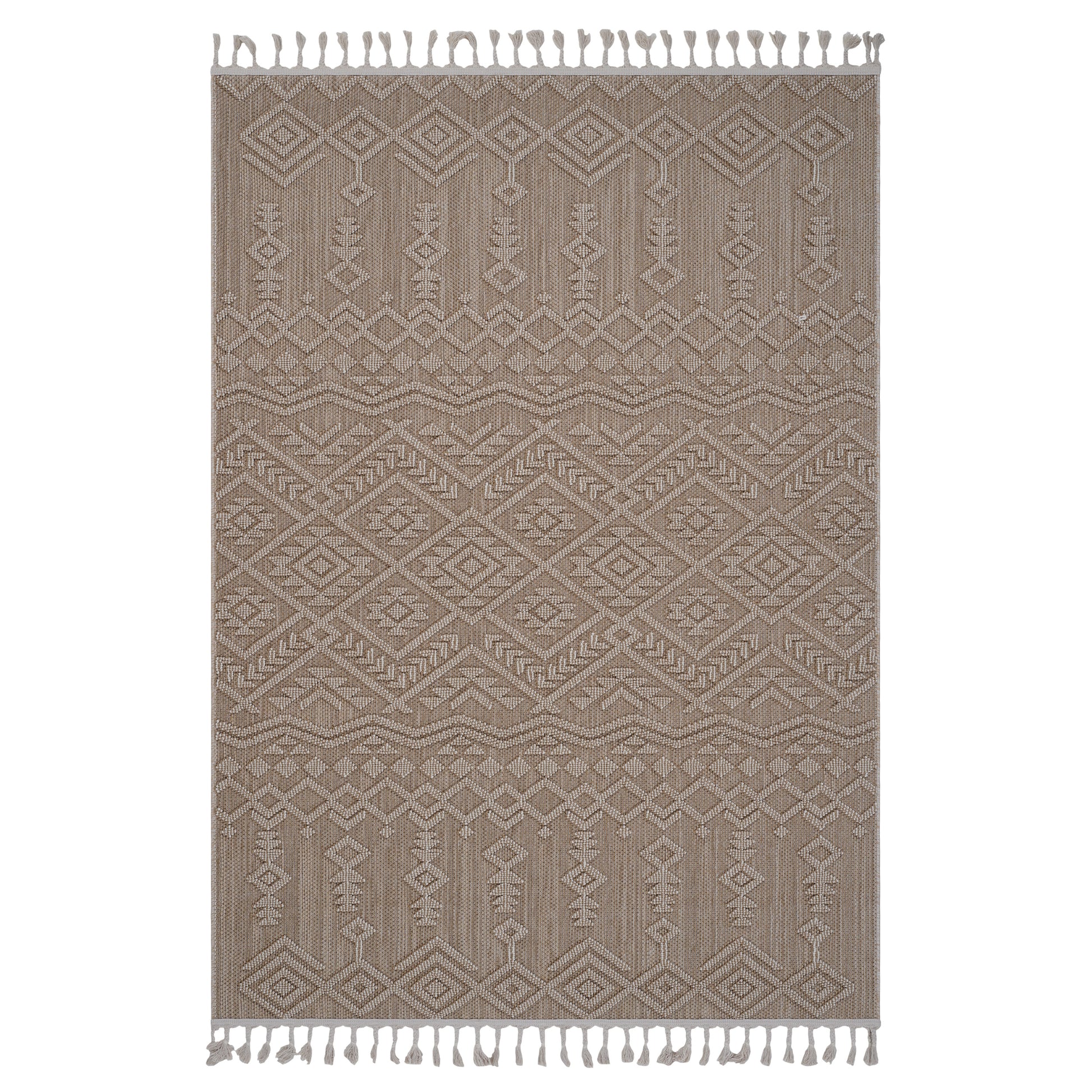 6X9 Natural Traditional Indoor Outdoor Area Rug Natural Polypropylene