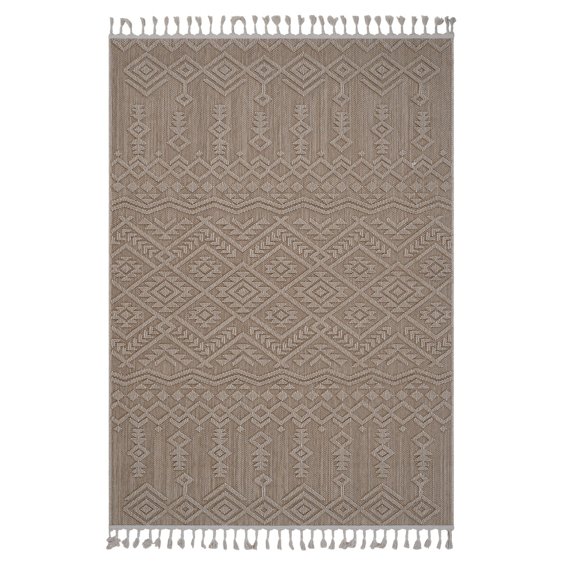 4X6 Natural Traditional Indoor Outdoor Area Rug Natural Polypropylene