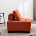Coolmore Modern Upholstered Chair Leisure Sofa Lazy Sofa Plastic Legs And Pillow Removable Armless Accent Chair For Living Room,Bedroom,Office Orange Linen Orange Foam Linen