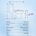 1.28 Gpf One Piece Toilet Single Flushwater Saving Elongated Comfort Height Floor Mounted, Soft Closing Seat, 1000 Gram Map Flushing Score Toilet, Gloss White 23T03 Gw White Ceramic