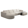104.32*70.86 Modular Sectional Sofa Sleeper Couch, Sectional Sofa With Chaise And Ottoman, Convertible U Shaped Modular Sofa Set. Compressed Sponge, White. Combo A B C D White Primary Living Space Soft Minimalist,Modern Foam Spring 5 Seat