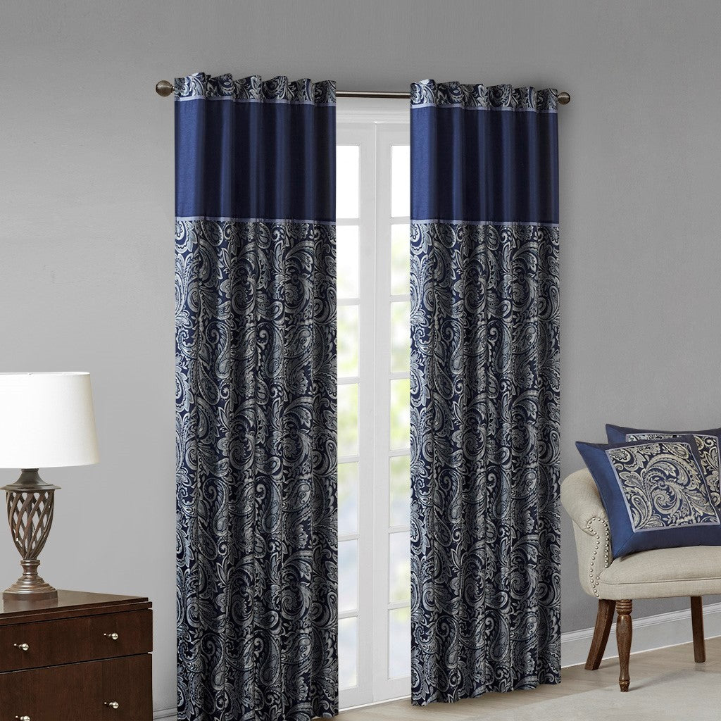 Jacquard Curtain Panel Pair 2 Pcs Window Panels Multicolor Polyester