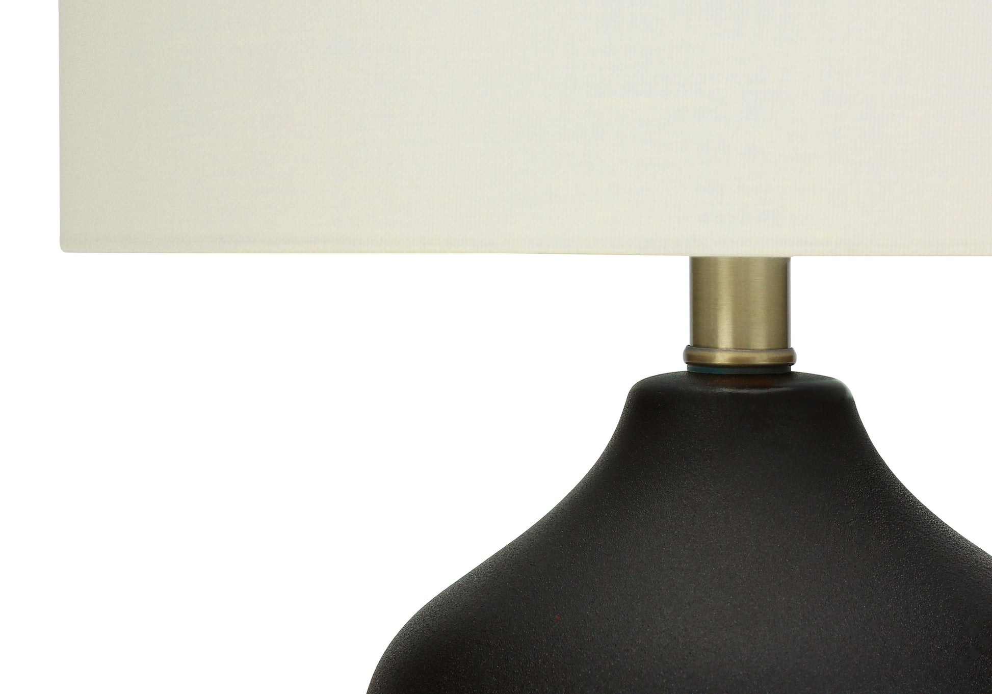 Lighting, 22"H, Table Lamp, Black Ceramic, Ivory Cream Shade, Transitional Black Ceramic