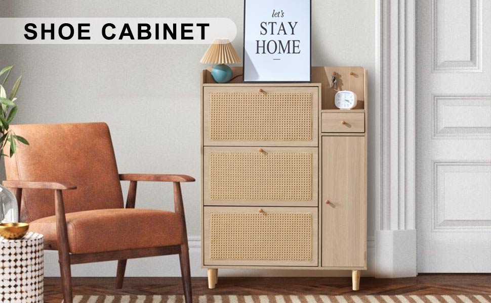 Modern Minimalist Storage Cabinet, Japanese Rattan Shoe Cabinet, Bed Top Cabinet, Small Home Furniture. Suitable For Corridors And Living Rooms.Gz Di 03 Wood Mdf