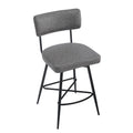 26''Retro Swivel Counter Stools Set Of 2,Grey Counter Stools With Iron Frame,Pu Sponge Cushion,Footrest,Suitable For Kitchen Bedroom Dining Room. Iron Grey Kitchen Sponge Retro Set Of 2 Fiber Foam