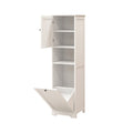 One Compartment One Door Tilt Out Laundry Sorter Cabinet White White Mdf