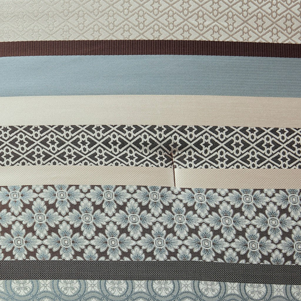 7 Piece Comforter Set Blue King King Blue Polyester