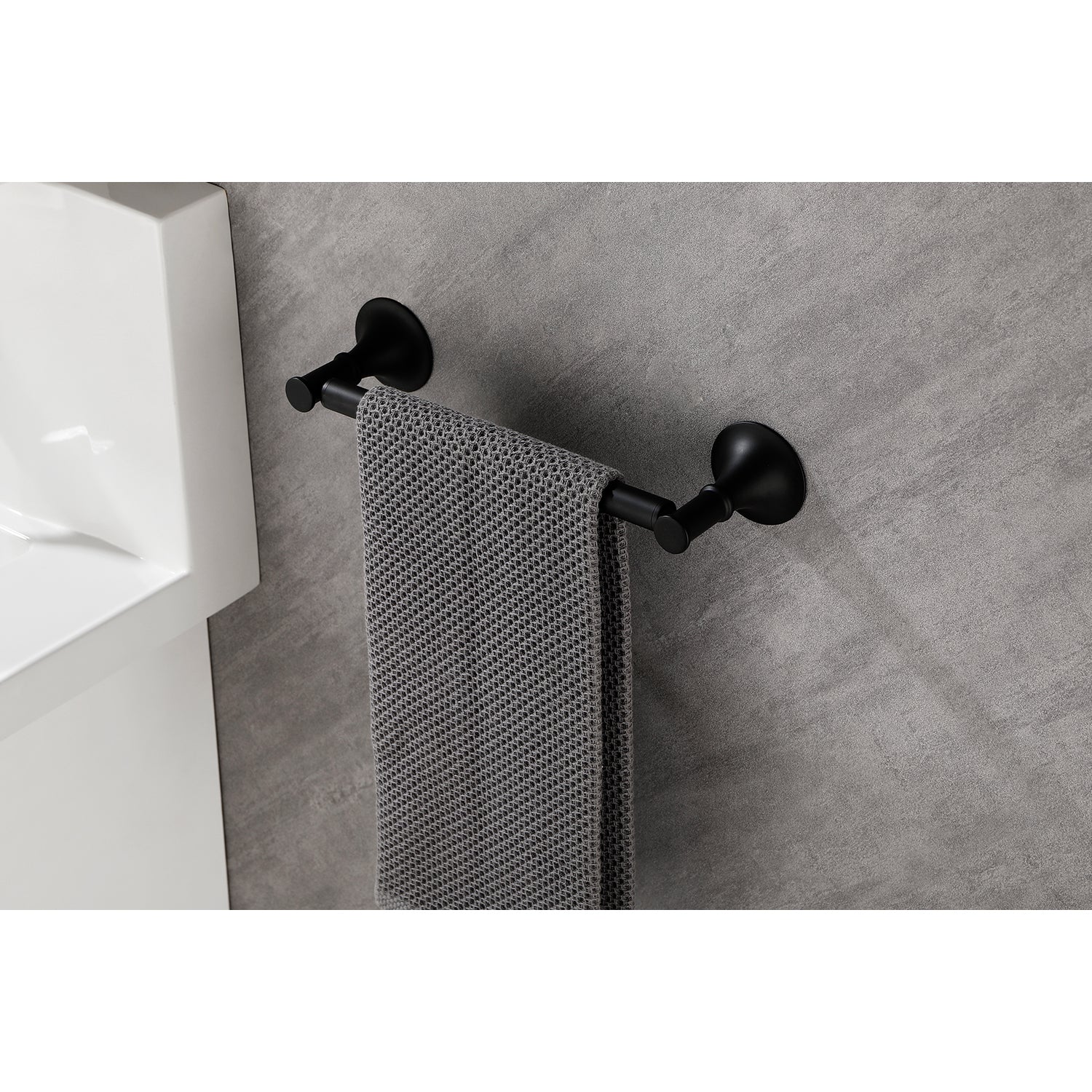 6 Piece Brass Bathroom Towel Rack Set Wall Mount Matte Black Brass