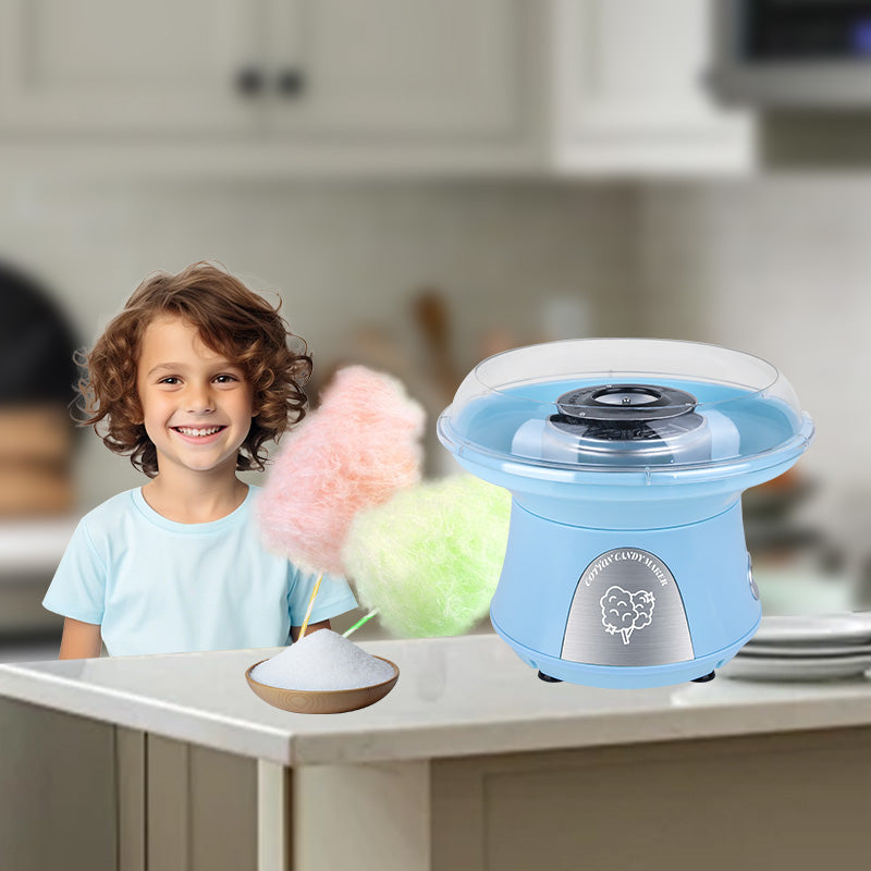 Cotton Candy Machine, Mini Cotton Candy Maker For Kids, Vintage Candy Maker For Christmas Gift, Home, Birthday Family Party Blue Plastic