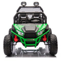24V Two Seater Kids Ride On Utv W Parents Control,400W Super Power,Four Wheel Suspension,Led Light With Rear Searchlight,Bluetooth,Mp3,Music,Rear Storage Space,Speeds 3.73 4.97Mph For Kids Aged 3 . Green 50 99 Lbs Polypropylene