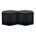 47.24'' Hexagonal Coffee Table Side Table Nightstand Burmese Sumac 2Pcs Black Brown Mdf
