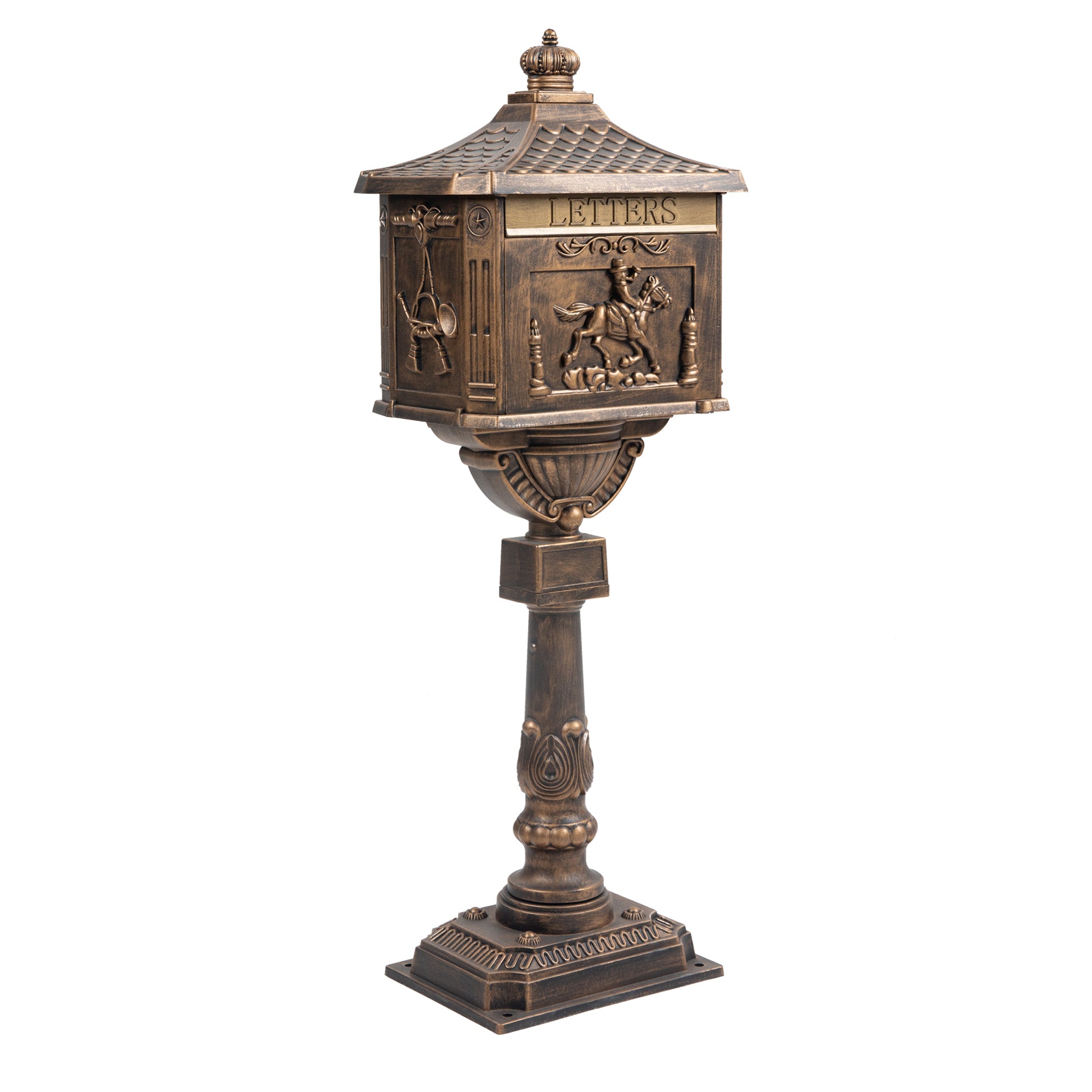 Polar Aurora Mailbox Cast Aluminum Bronze Mail Box Postal Box Security Heavy Duty Bronze Aluminium