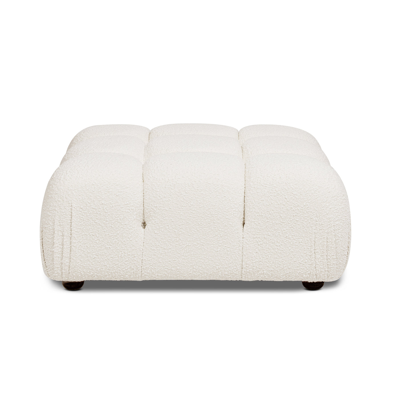 Marcel 36" Bubble Modular Modern Cocktail Ottoman, Ivory White Boucle White Foam Boucle
