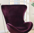 Purple Flannelette Fabric Accent Chair W Ottoman Contemporary Modern Living Room Furniture Chic High Back Chair Purple Primary Living Space Contemporary,Modern Fabric Metal