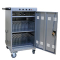 Mobile Charging Cart And Cabinet For Tablets Laptops 35 Device B30Plus Silver Silver Steel Metal
