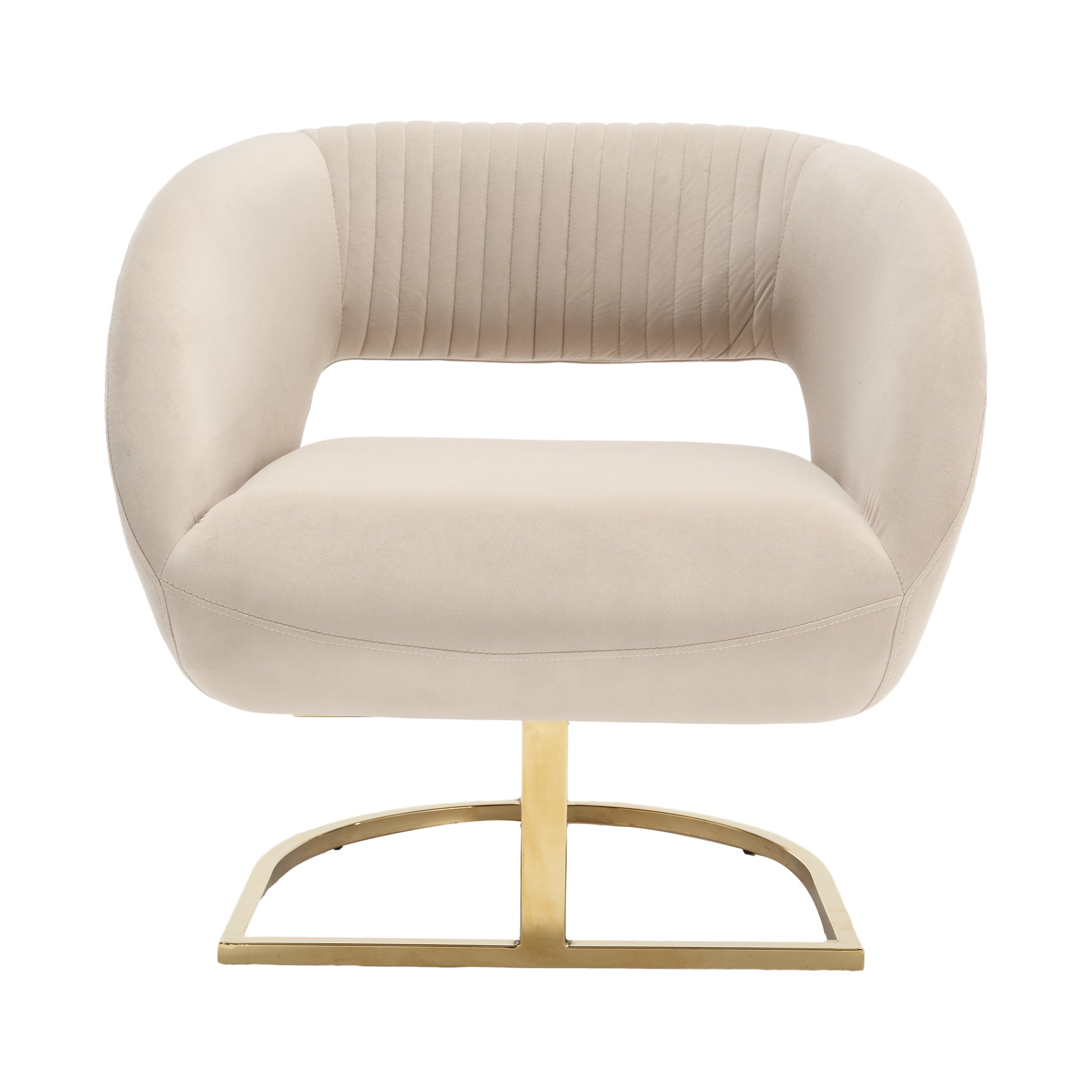 Coolmore Modern Chair With Velvet Fabric, Mid Century Chair With Wide Upholstered, Armchair For Living Room, Lounge, Bedroom Beige Beige Primary Living Space Foam Velvet