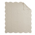 Oversized Quilted Throw With Soped Edges Cream 60X72