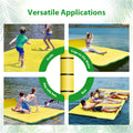 Floating Water Pad Mat, 3 Layer Tear Resistant Xpe Foam Water Floating Mat, Lily Pad For Water Recreation Pool, Lake, Beach, Ocean Yellow Hdpe