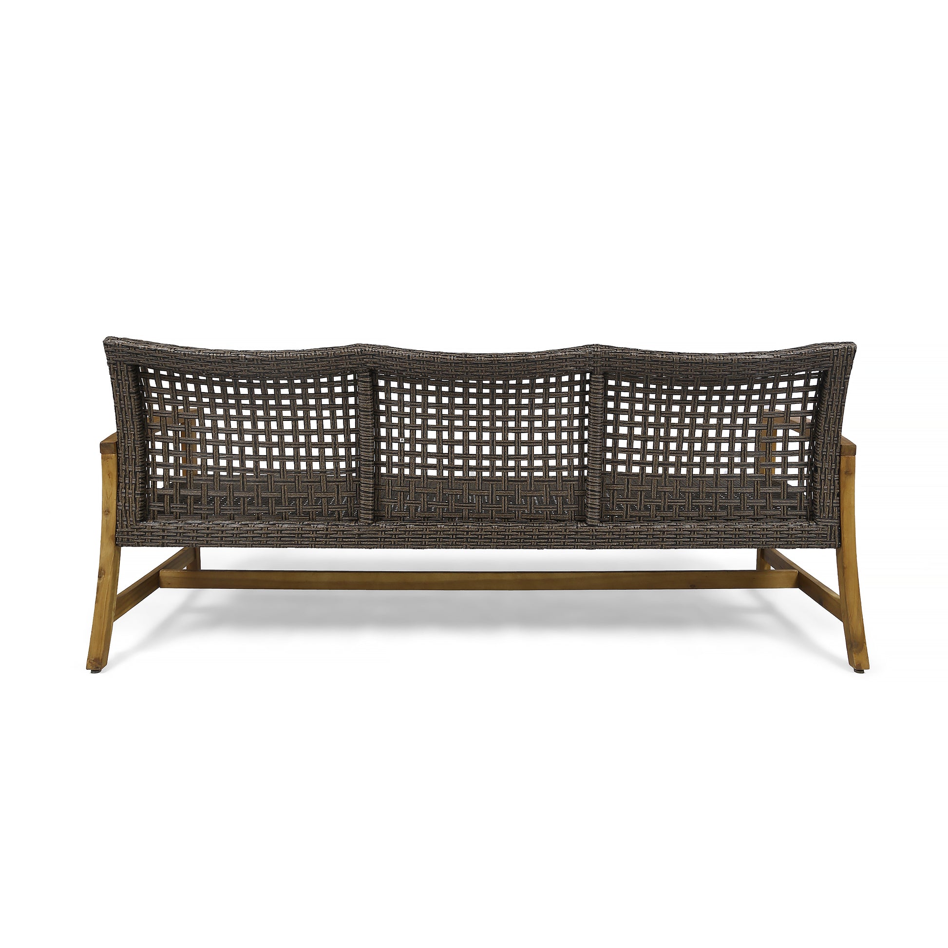 Hampton Wood Wicker 3 Seater Natural Metal & Wood