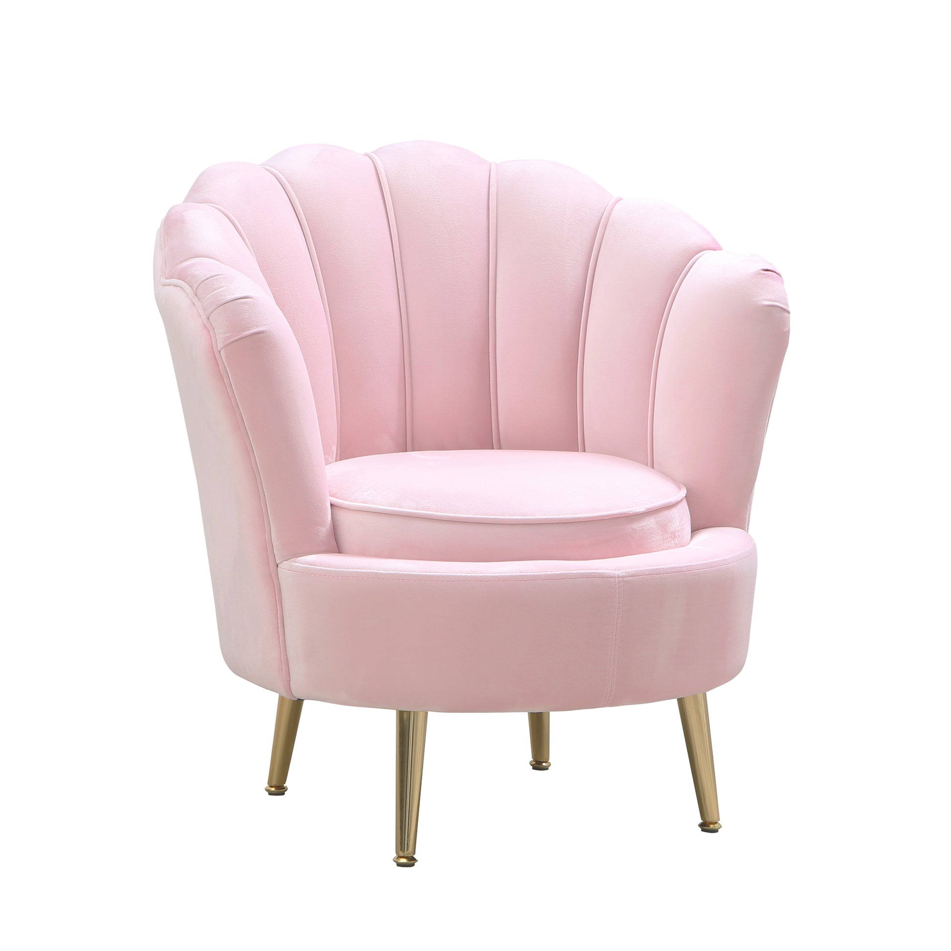 Alana Seashell Chair And Stool Pink Fabric