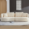 Wks7W White, 4 Seat Modular Sofa, Durable Fabric, Solid Wood Frame, High Density Sponge Cushion, 4 Pillows White Fabric 4 Seat