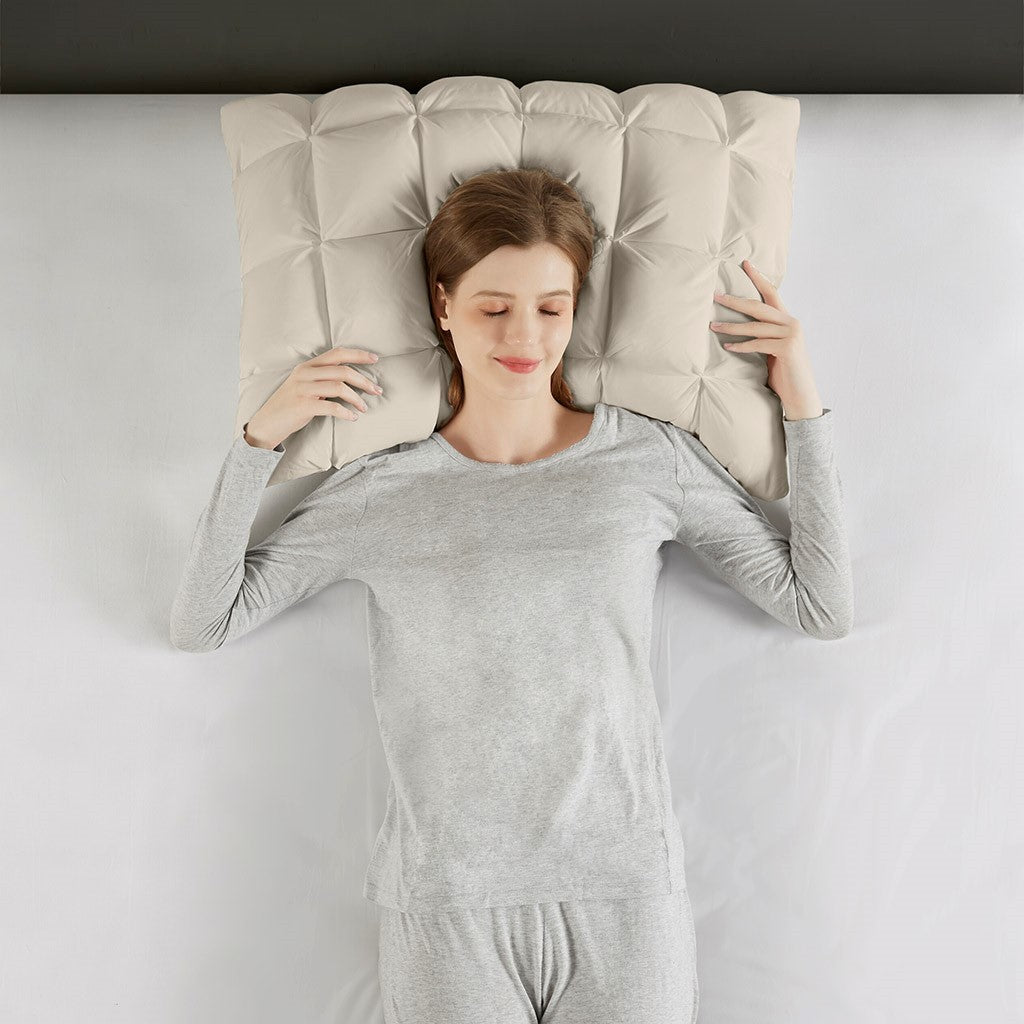 Overfilled Pillow Protector Single Piece King Size Beige Polyester