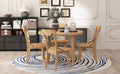 5 Piece Dining Set, Retro Simple Round Table And 4 Chairs With X Shaped Backrest For Kitchen, Dining Room And Living Room Natural Natural Rubber Wood