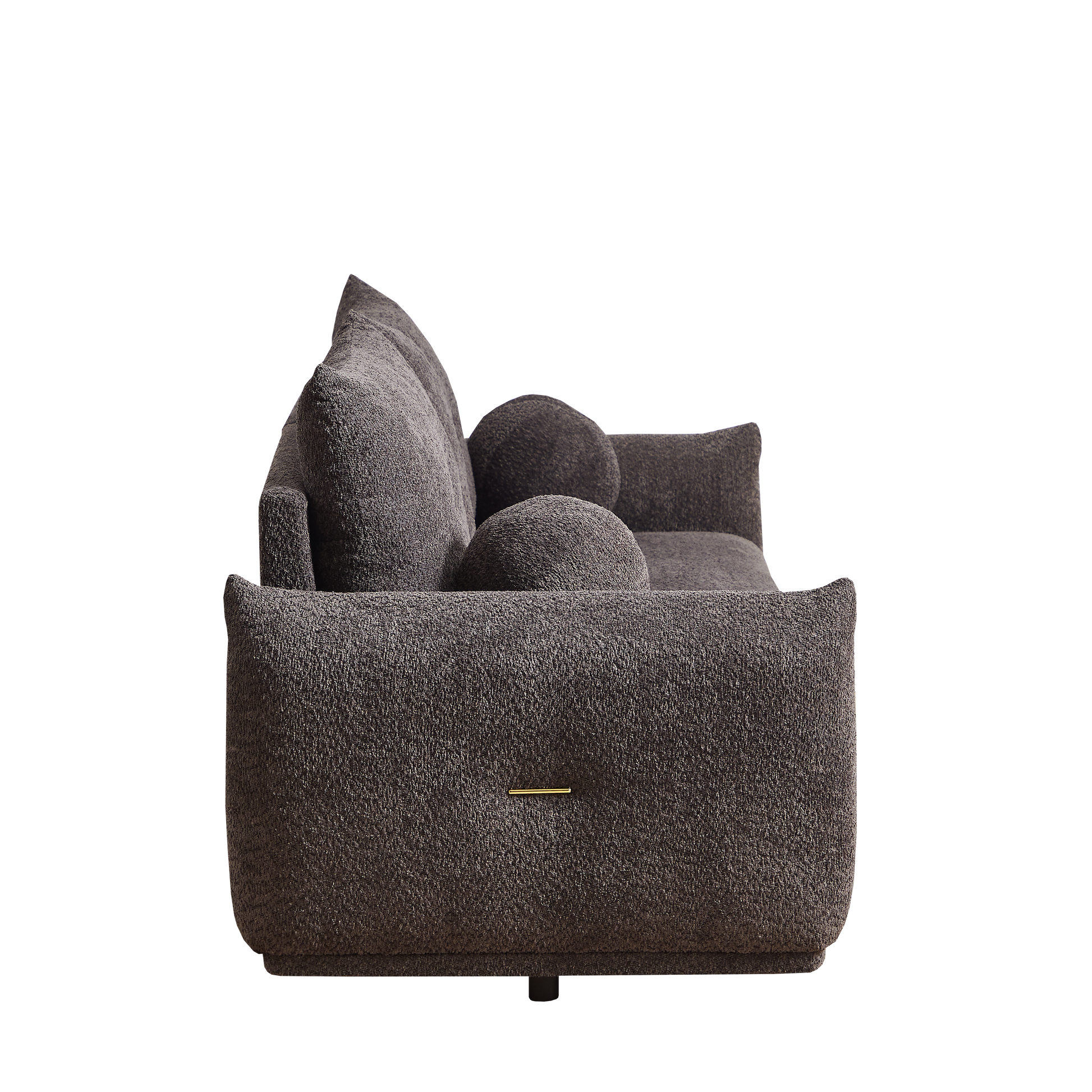 Lamb'S Wool 2 Seater Cushion Sofa 90'' Comfortable Sofa For Living Room Bedroom And Other Casual Spaces Lamb'S Wool Sofa With 2 Cushions And 2 Ball Pillows. Gray Gray Foam Fabric 2 Seat
