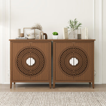 2 Door Cabinet, American Furniture, Suitable For Bedroom, Living Room, Study Walnut Mdf