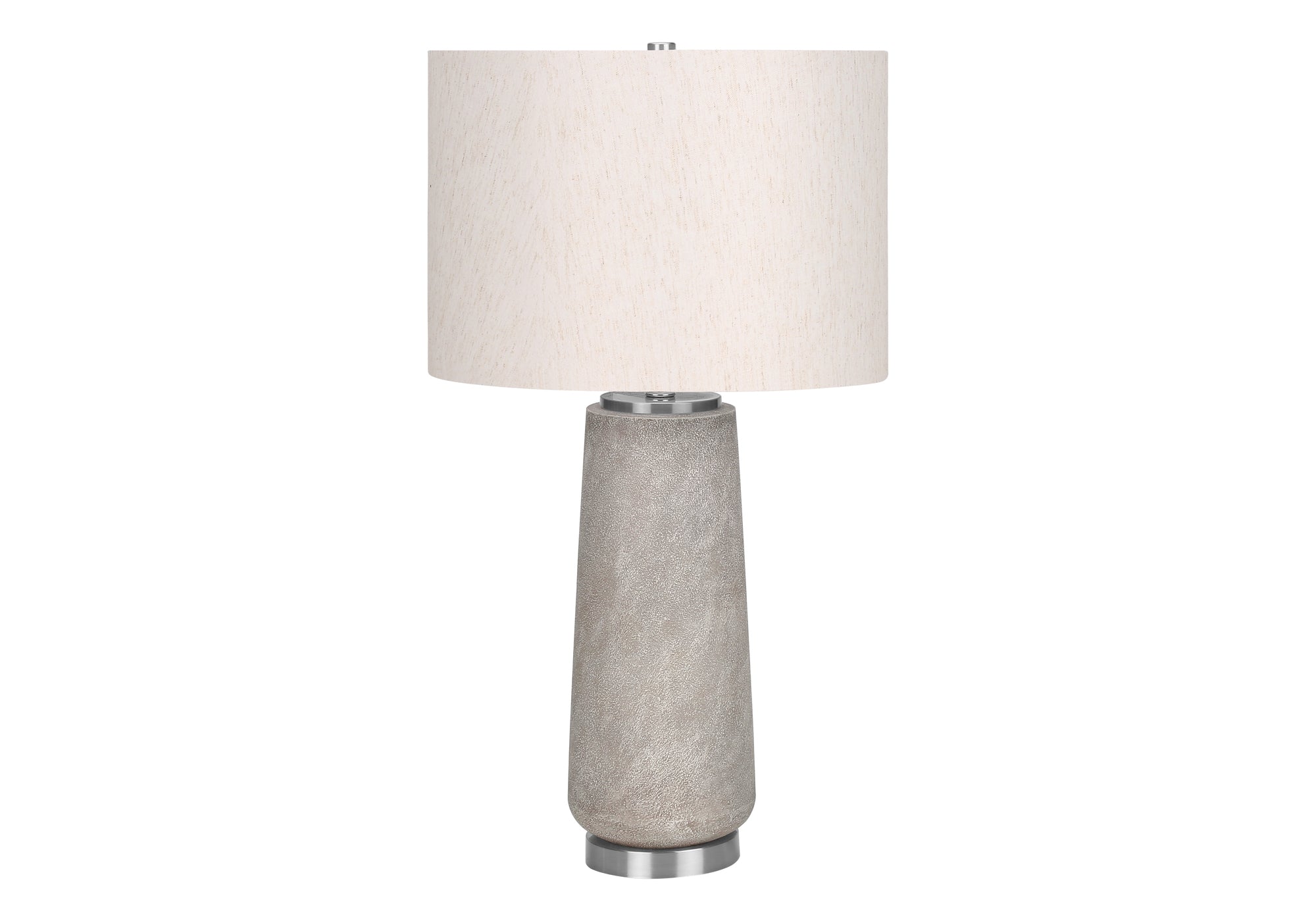 Lighting, 29"H, Table Lamp, Grey Resin, Ivory Cream Shade, Modern Grey Polyresin