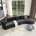 Modern Large 2 Piece Sectional Sofa With 3 Pillows,For Living Room, Bedroom Gray Polyester 2 Seat