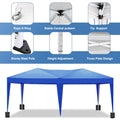 10'X20' Folding Canopy With 6 Removable Sidewalls Outdoor Event Shelter Upf 50 Gazebo Portable Tents For Parties Beach Camping Wedding Ez Pop Up Canopy Blue Metal